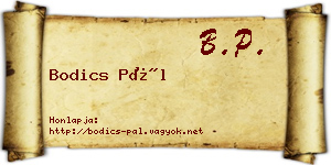 Bodics Pál névjegykártya